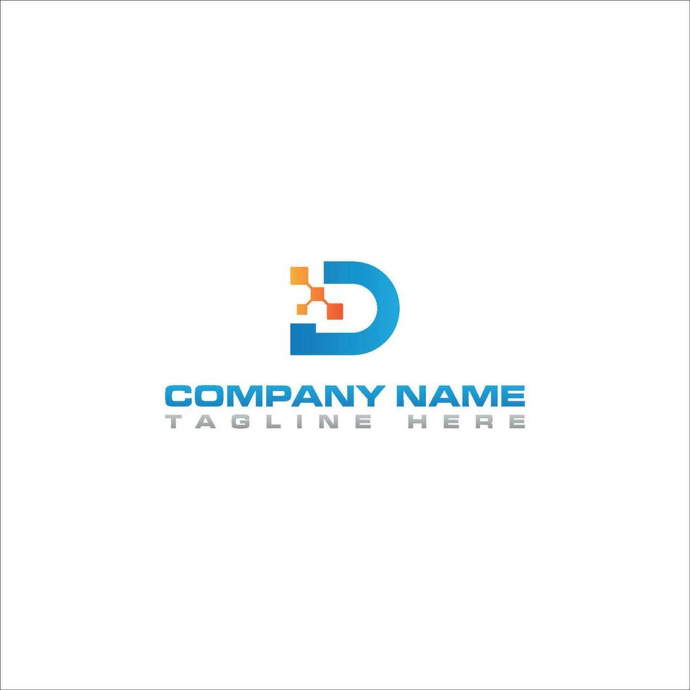 Abstract Initial Letter D Tech Logo. vector