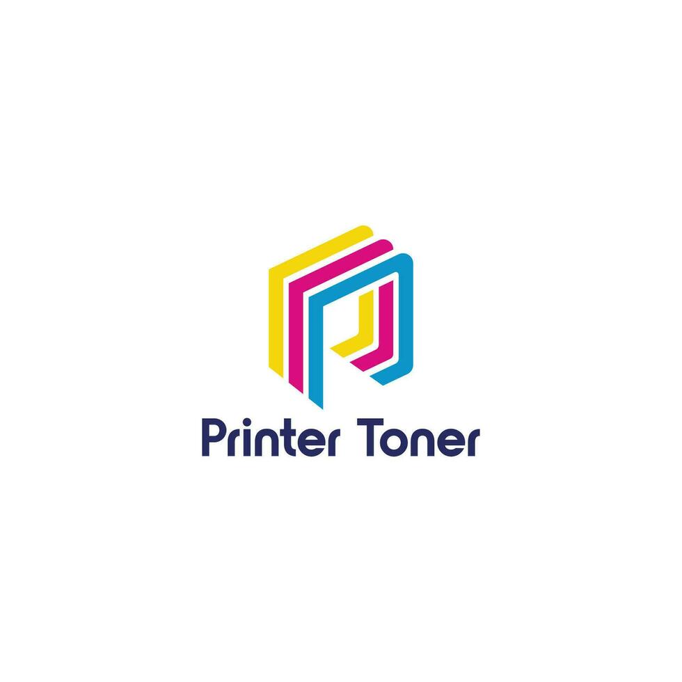 Letter P Printing Logo Vector Template