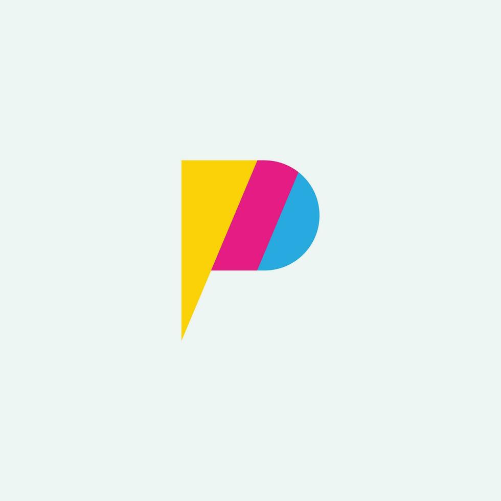 Letter P Printing Logo Vector Template