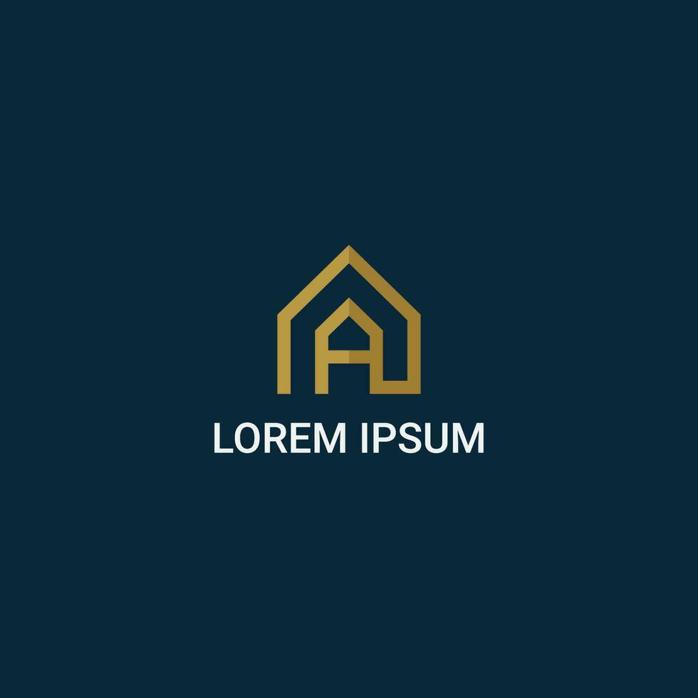 Initial letter a and house logo design template vector. logo designs with letter A and home vector