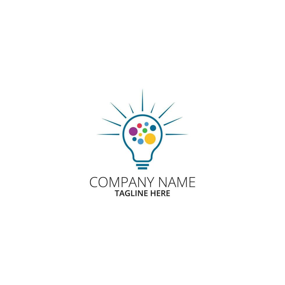 bulb lamp brain logo smart idea vector template.