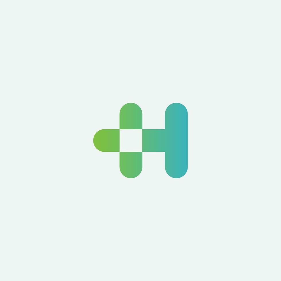 Creative Letter H Health Logo Symbol. plus icon design. vector