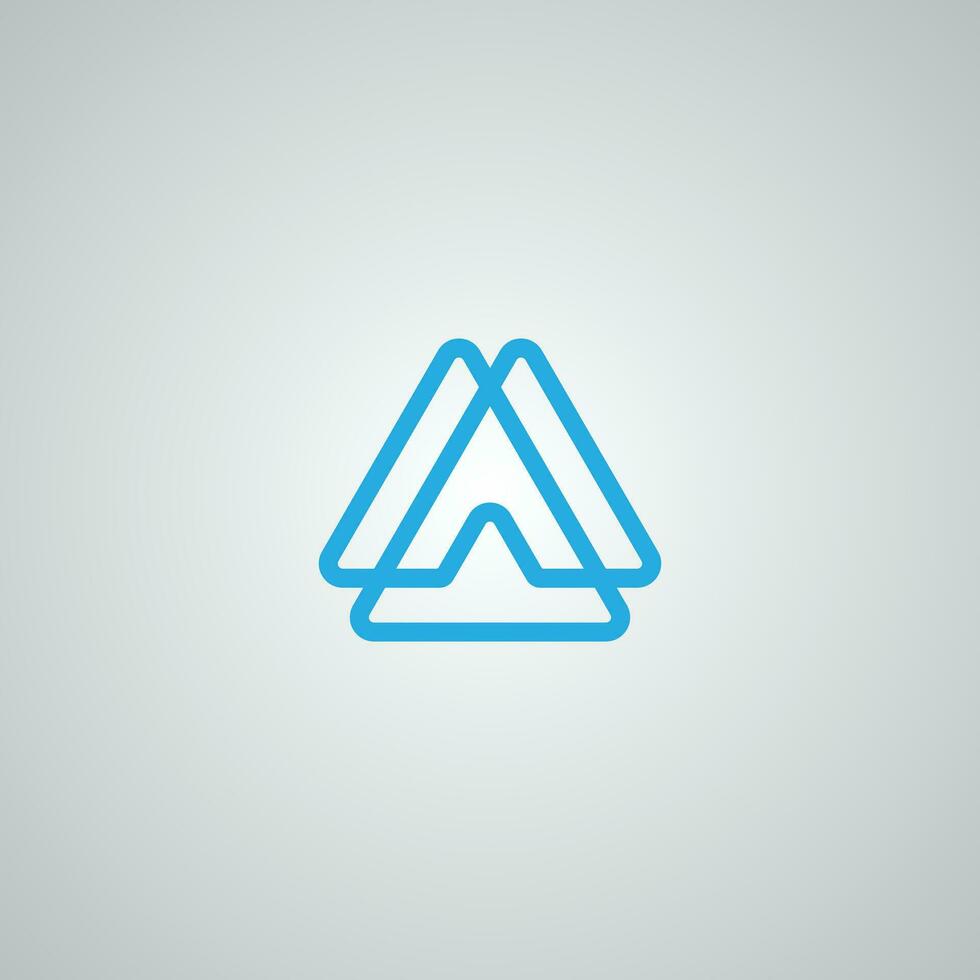 letter MA, AM and mountain logo vector template.