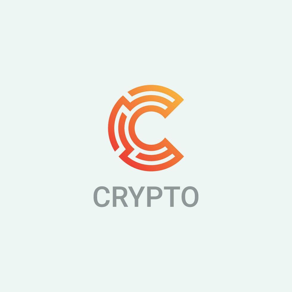 Digital crypto currency logo template. Cryptography symbol logo vector illustration.