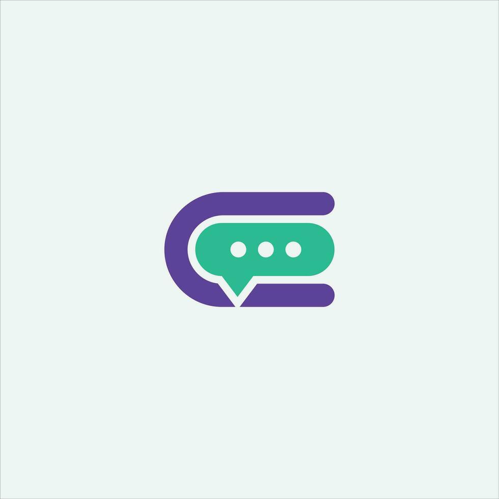 Letter C chat communication logo design vector element