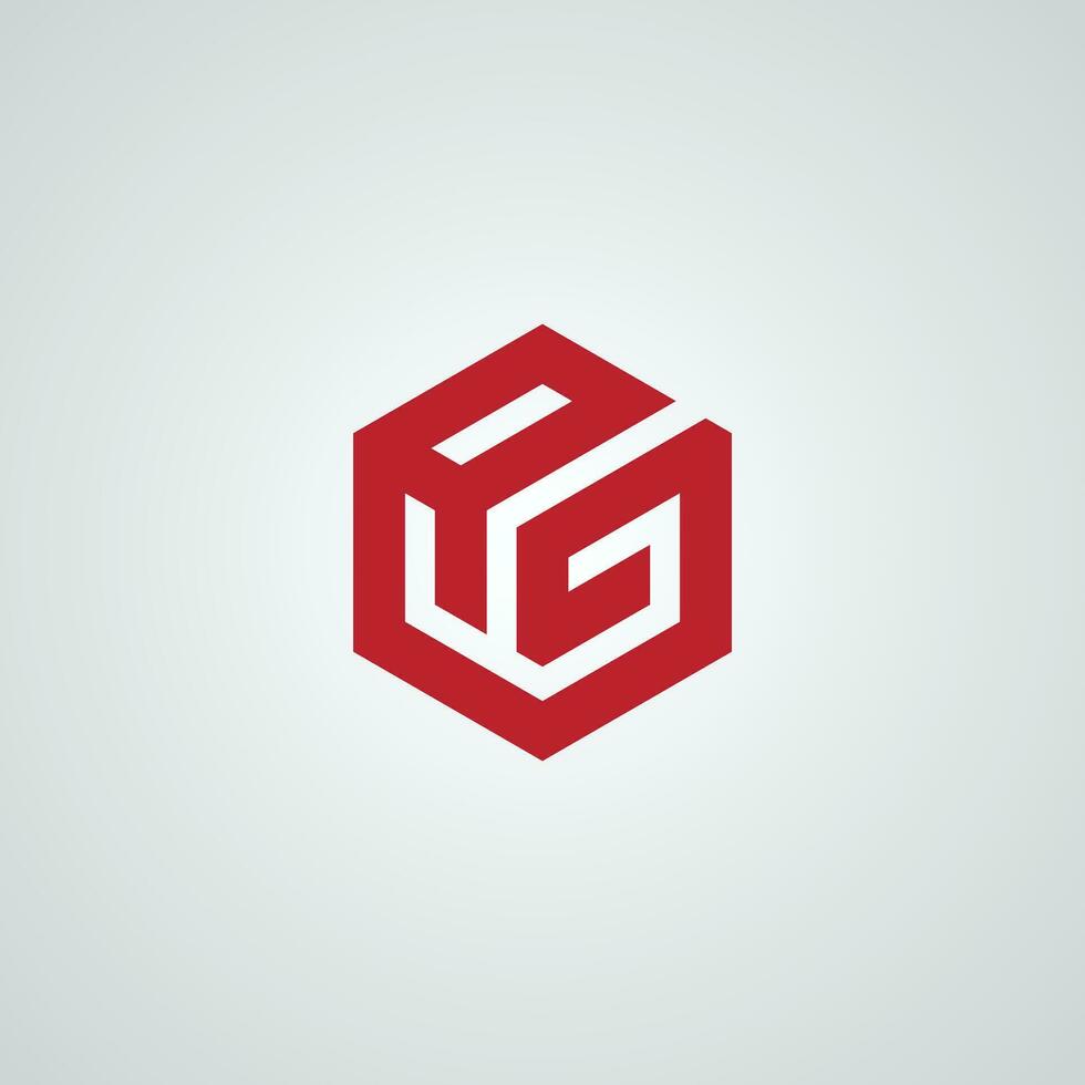 initial R G letter logo design vector template