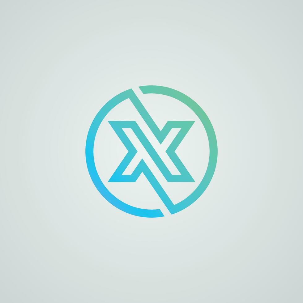 alphabet X logo and icon vector. Circle shape Digital,Technology,Media, symbol. vector