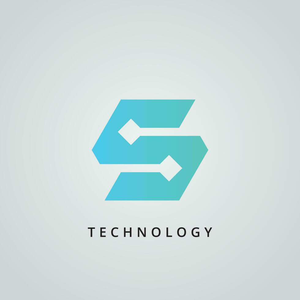 letter S logo for technology, internet, web template vector illustration.