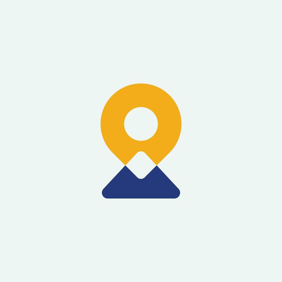 Mountain pin icon vector template.