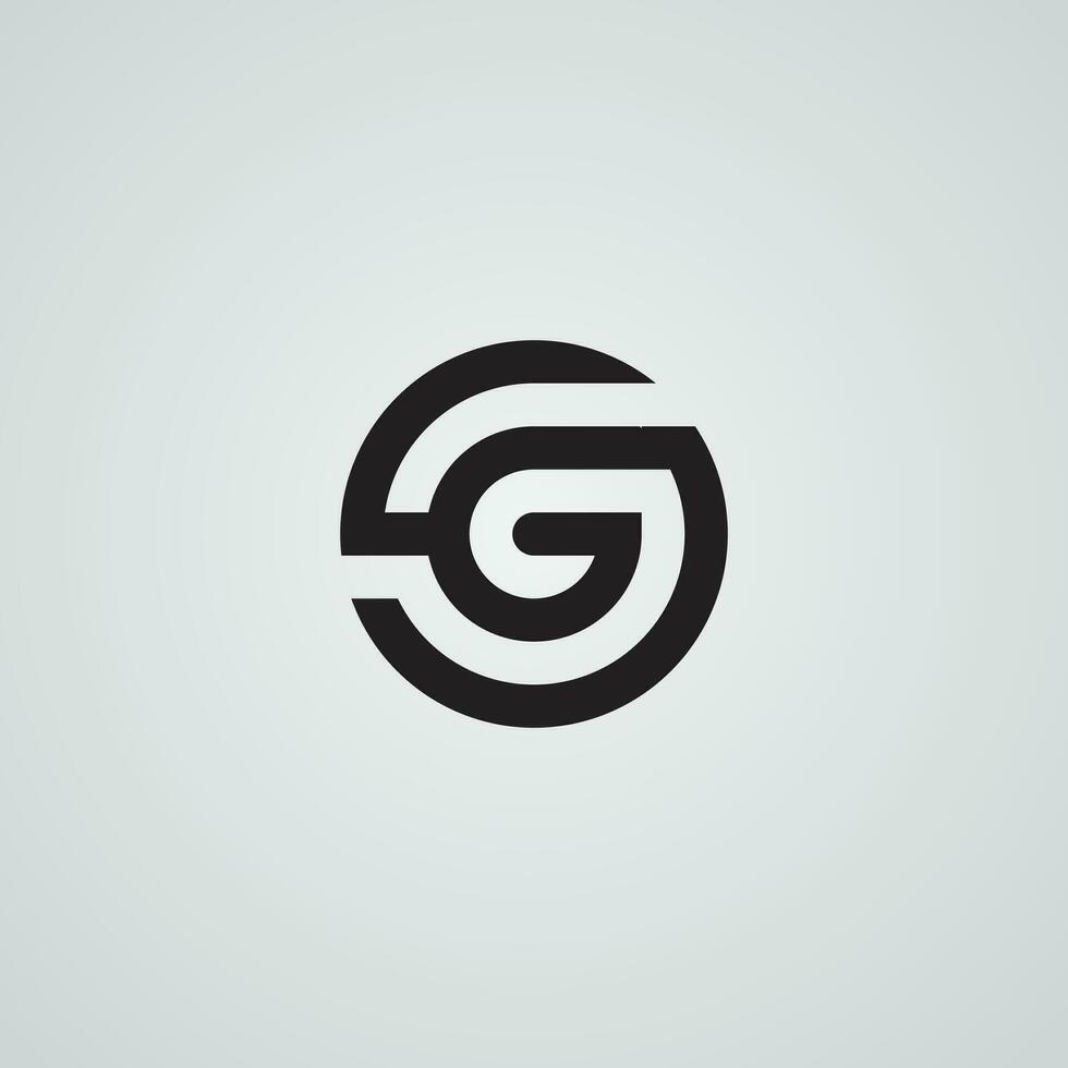 Initial letters icon logo SG or GS vector template.
