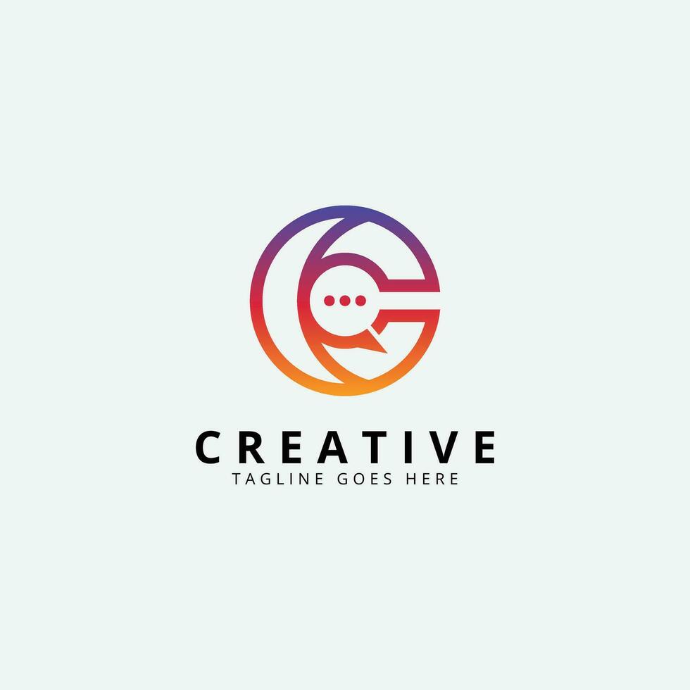 Initial c letter logo design. Chat Talk Icon isolated on White Background. vector