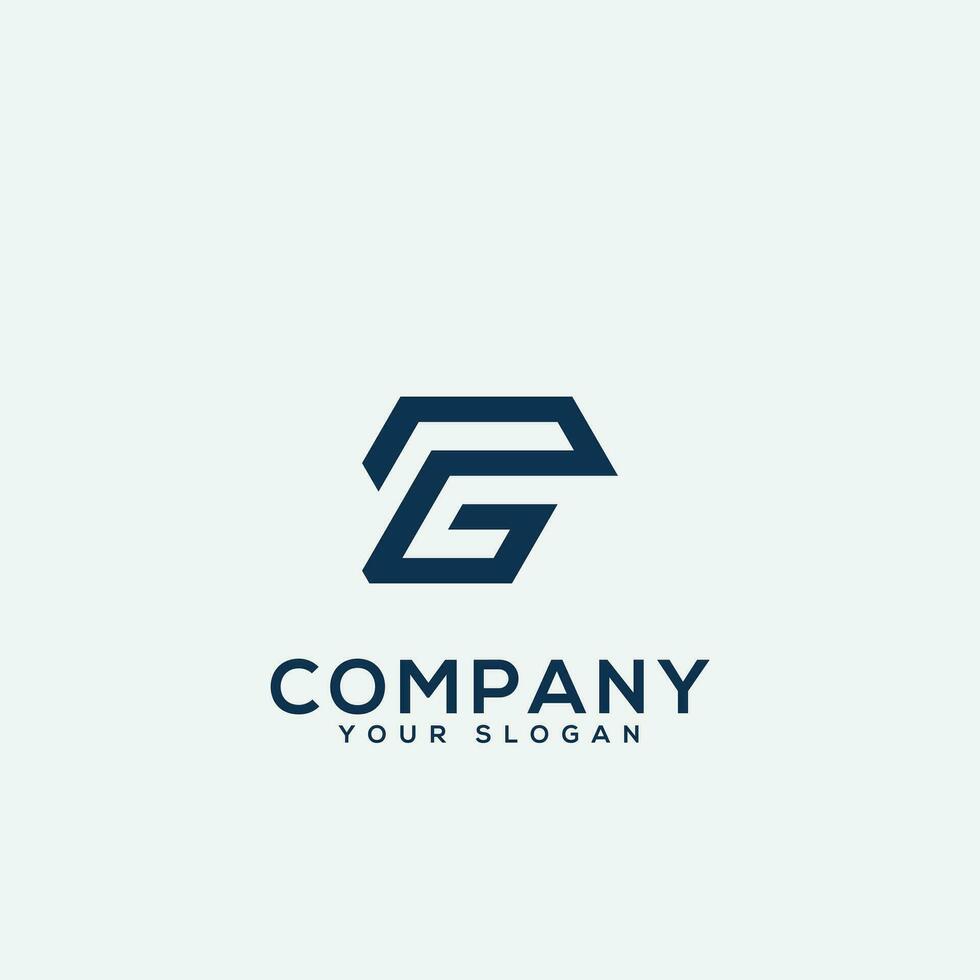 Initial letter FG GF logo design template. vector