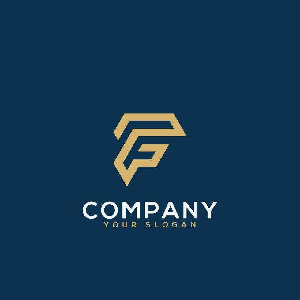 Abstract initial letter F luxury logo icon vector