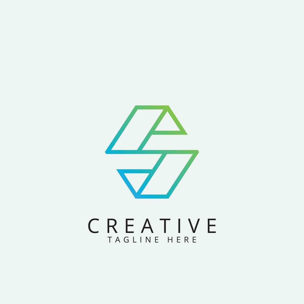 Hexagon letter S logo for technology design vector template.