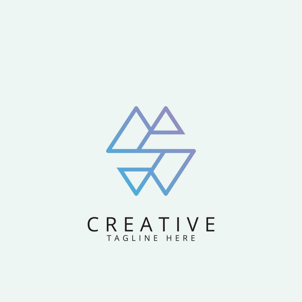 Hexagon letter S logo for technology design vector template.