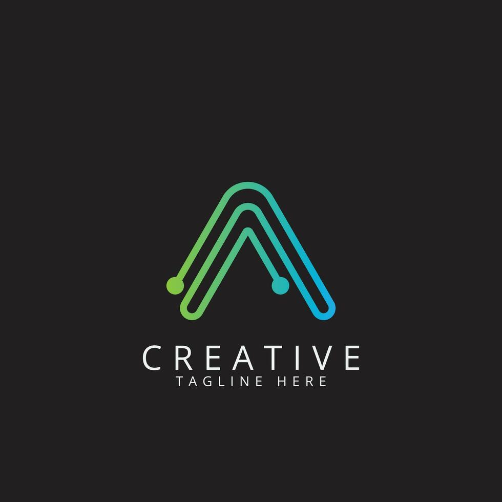 letter aa logo for dot design vector template.