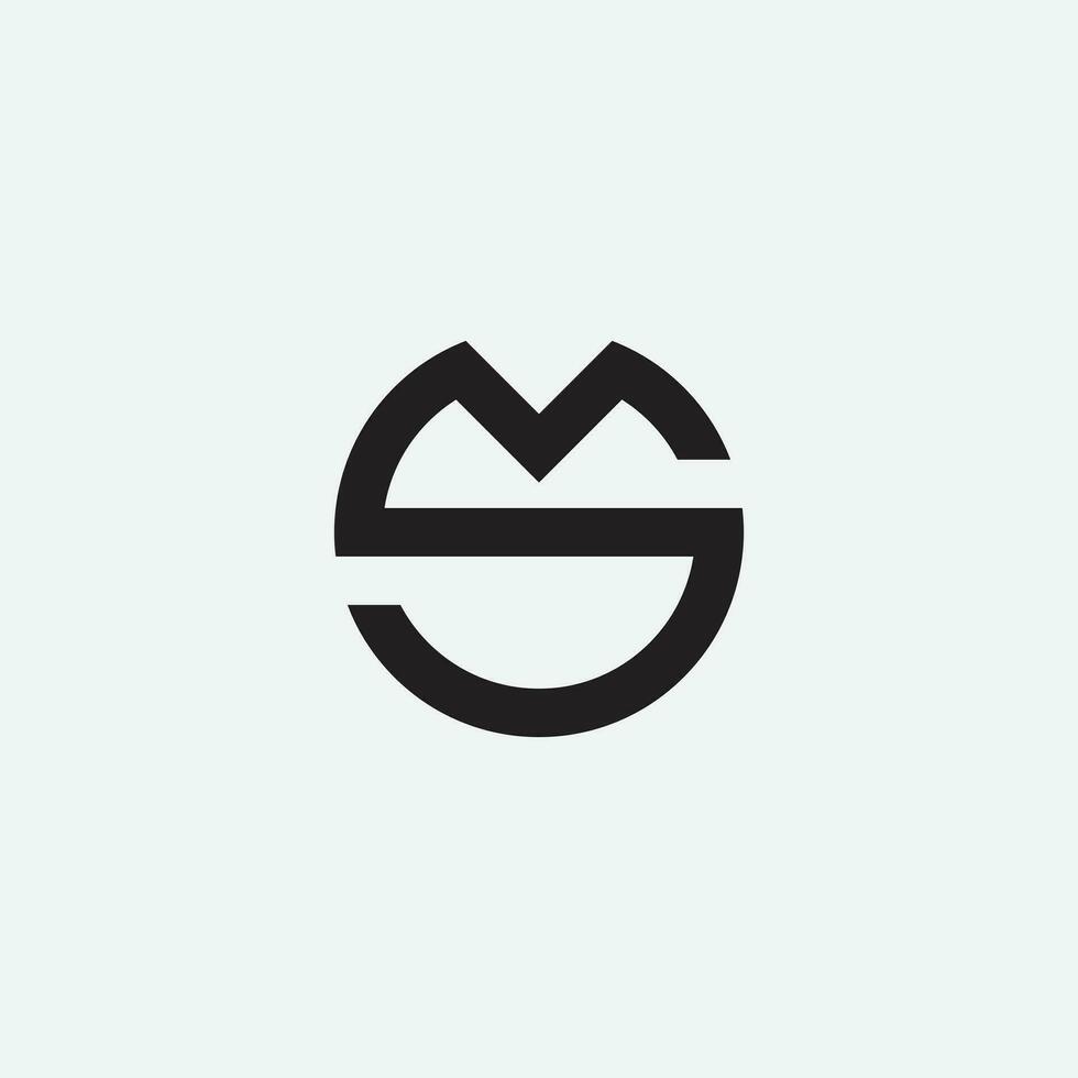 SM letter abstract symbol circle logo vector template.