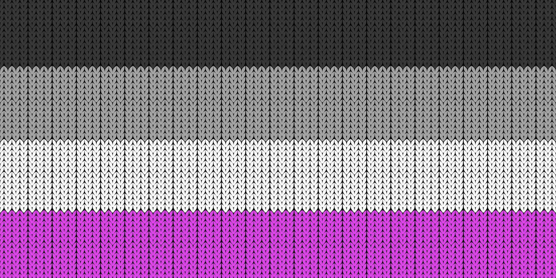 asexual bandera. orgullo bandera ilustración. lgbt comunidad símbolo en arco iris colores. vector fondo para tu diseño. lgbt bandera con tejido de punto. arco iris bandera