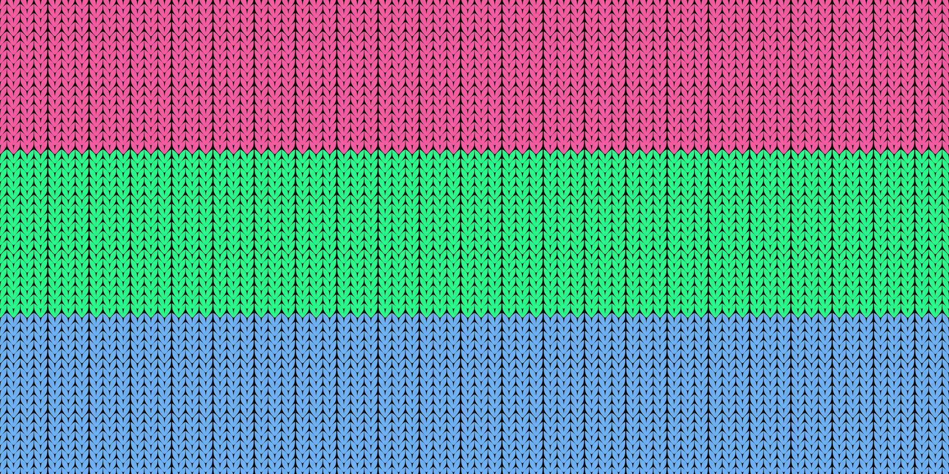 Polysexual Flag. Pride flag illustration. Lgbt community symbol in rainbow colors. Vector backdrop for your design. LGBT FLAG WITH Knitting. Rainbow Flag