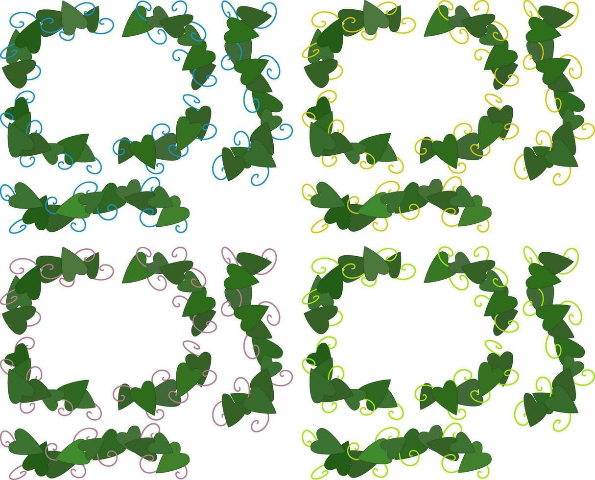Heart Leaf Vine Decorations vector