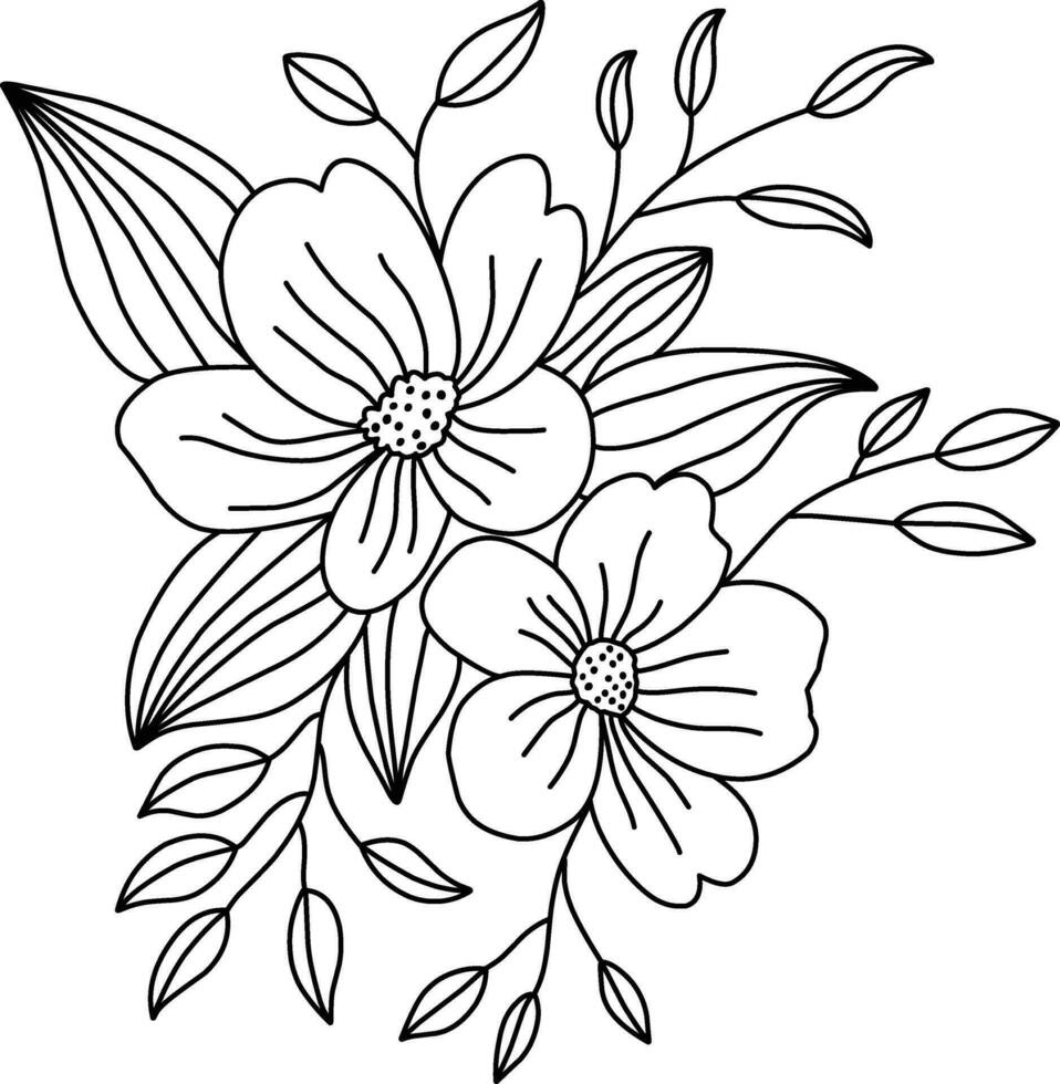 cute flower with branches and leafs isolated icon vector illustration design