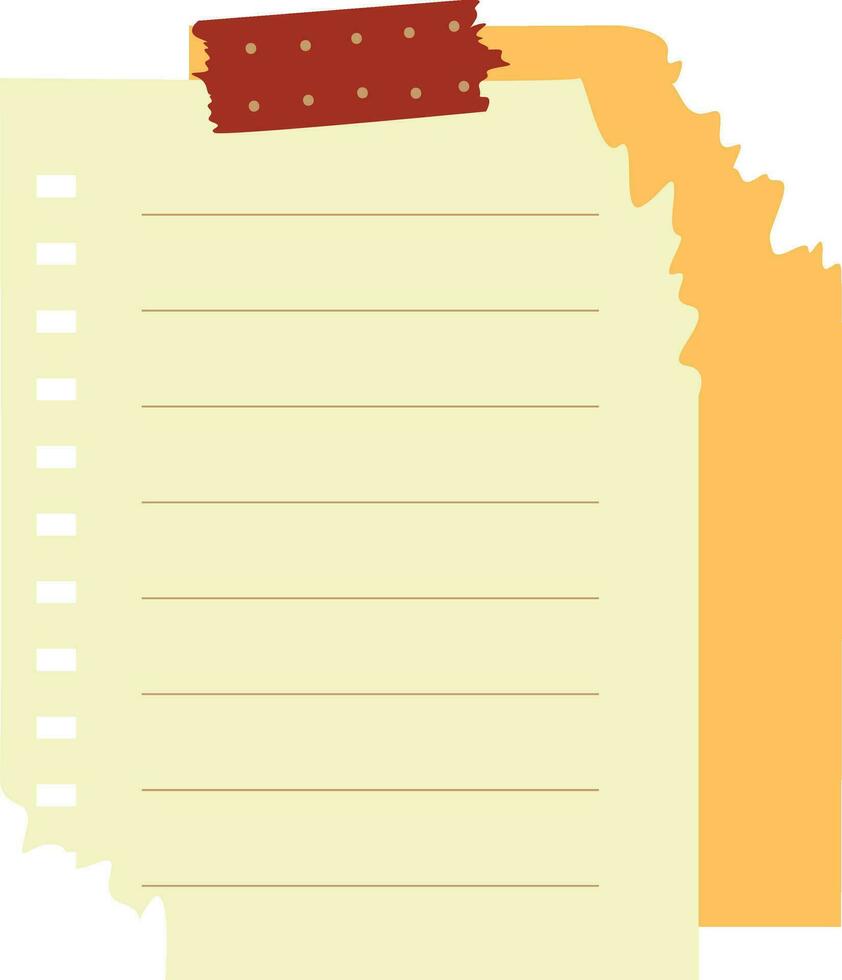 paper document with adhesive tape isolated icon vector illustration