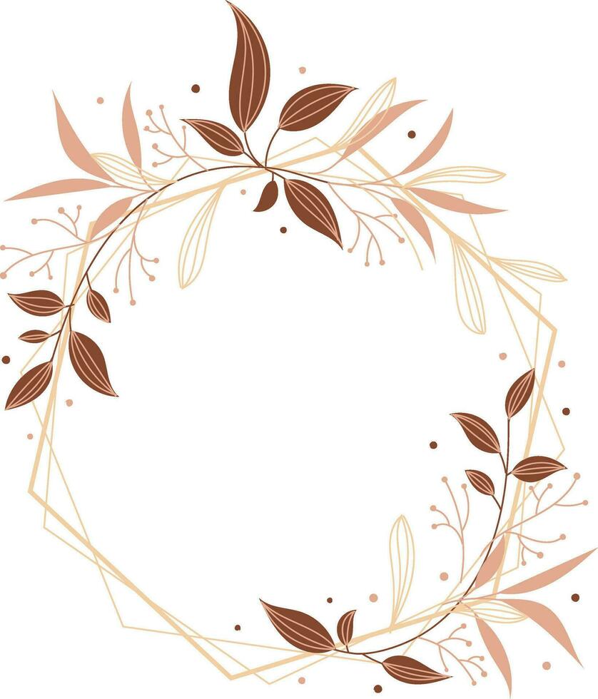 frame circular with branches and leafs isolated icon vector illustration design