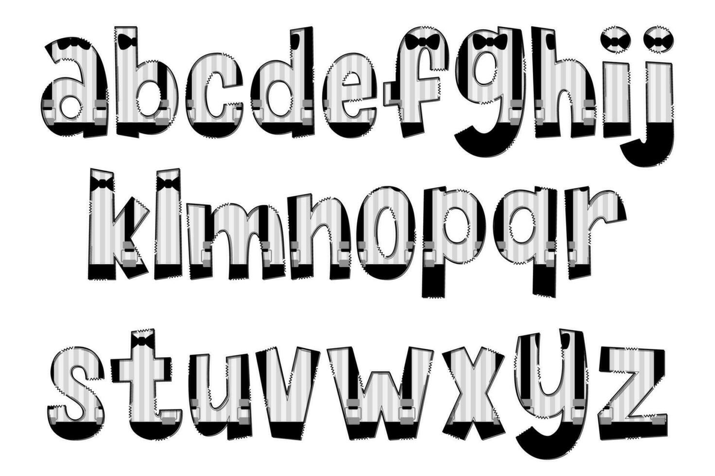 Handcrafted Little Man Letters. Color Creative Art Typographic Design vector