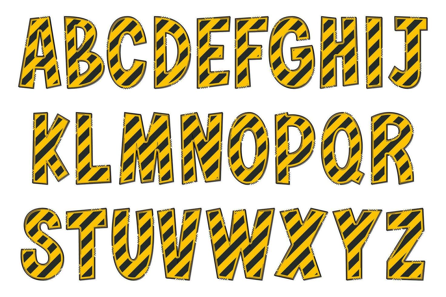 Handcrafted Construction Line Letters. Color Creative Art Typographic
