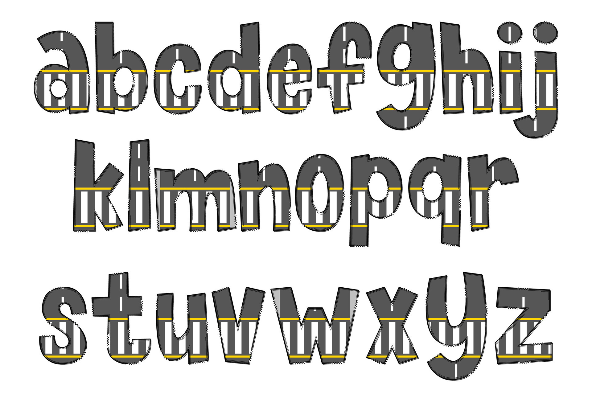 Handcrafted Crosswalk Letters Color Creative Art Typographic Design