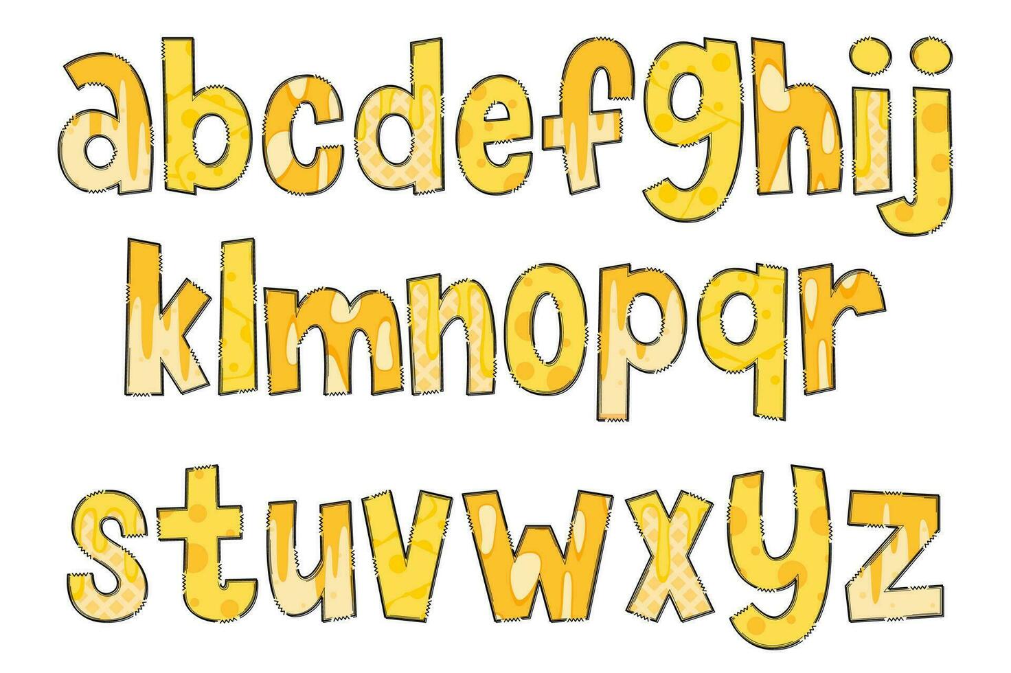 Handcrafted Say Cheese Letters. Color Creative Art Typographic Design vector