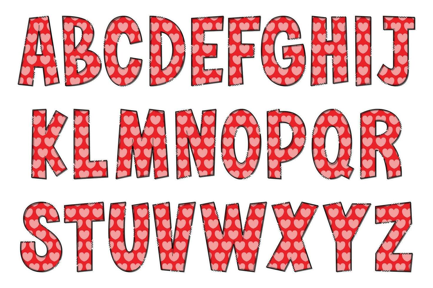 Handcrafted Lovely Letters. Color Creative Art Typographic Design vector
