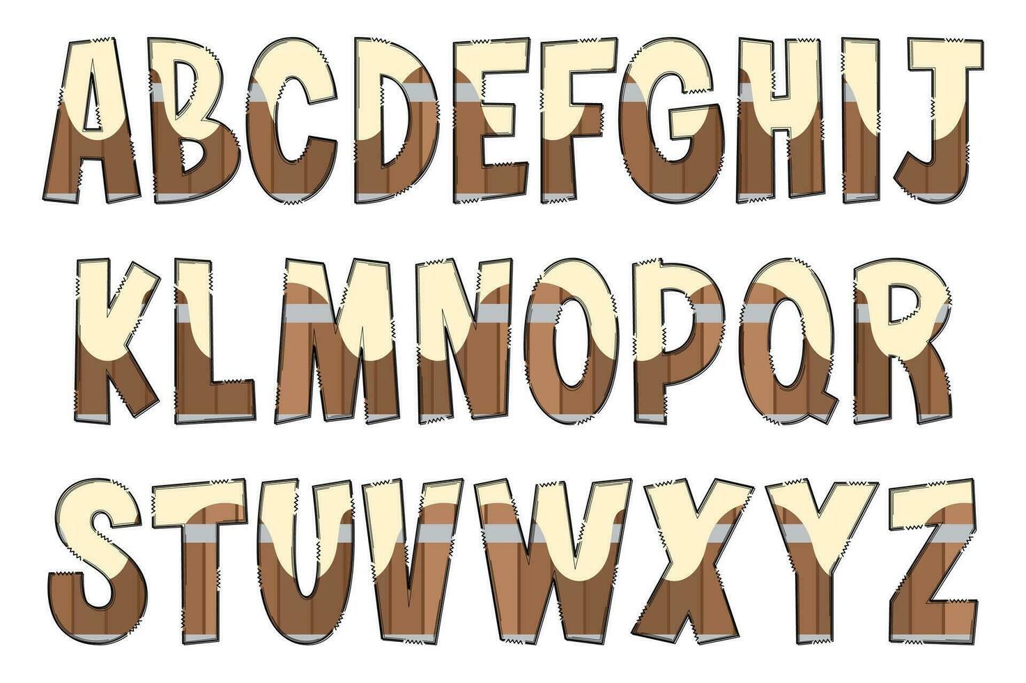 Handcrafted Root Beer Letters. Color Creative Art Typographic Design vector