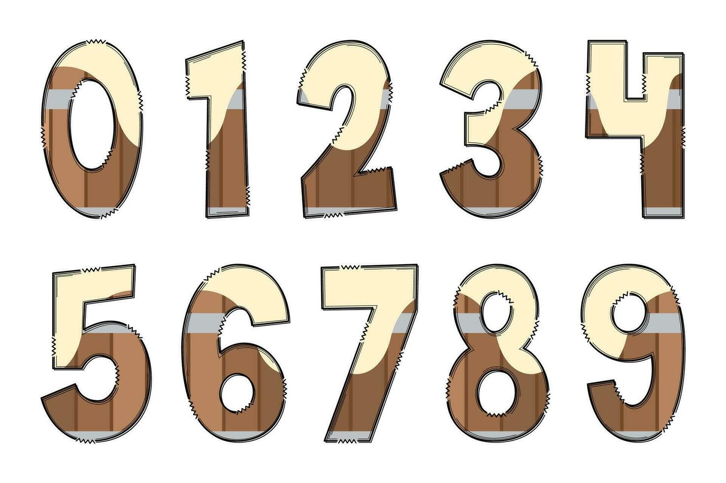 Handcrafted Root Beer Numbers. Color Creative Art Typographic Design vector