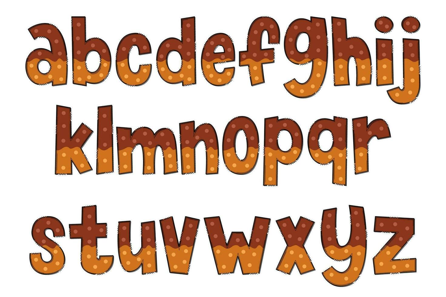 Adorable Handcrafted Autumn Is Here Font Set vector