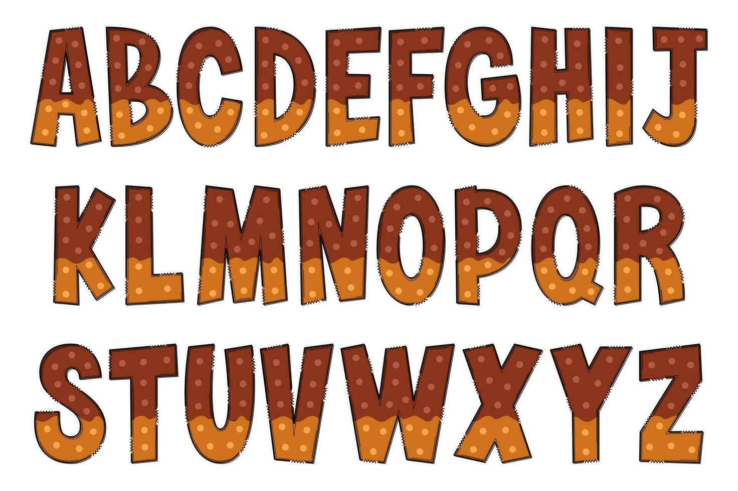 Adorable Handcrafted Autumn Is Here Font Set vector