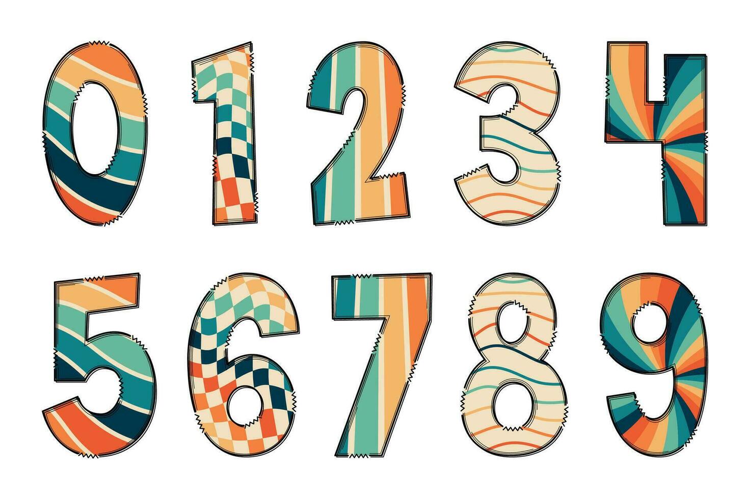 Adorable Handcrafted Good Vibes Number Set 25784959 Vector Art at Vecteezy