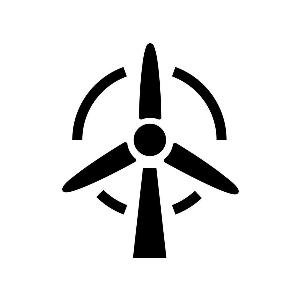viento poder icono, turbina aislado en el blanco antecedentes vector