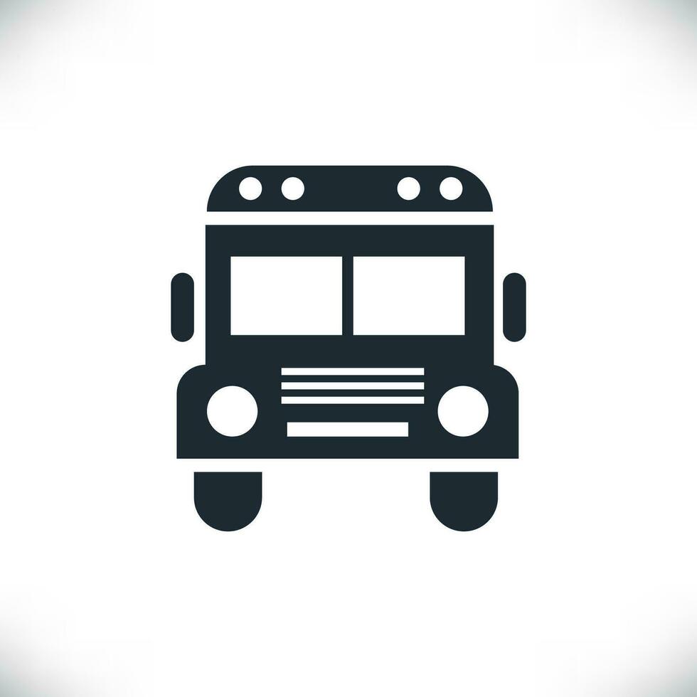 vector black bus school icon isolated on white background