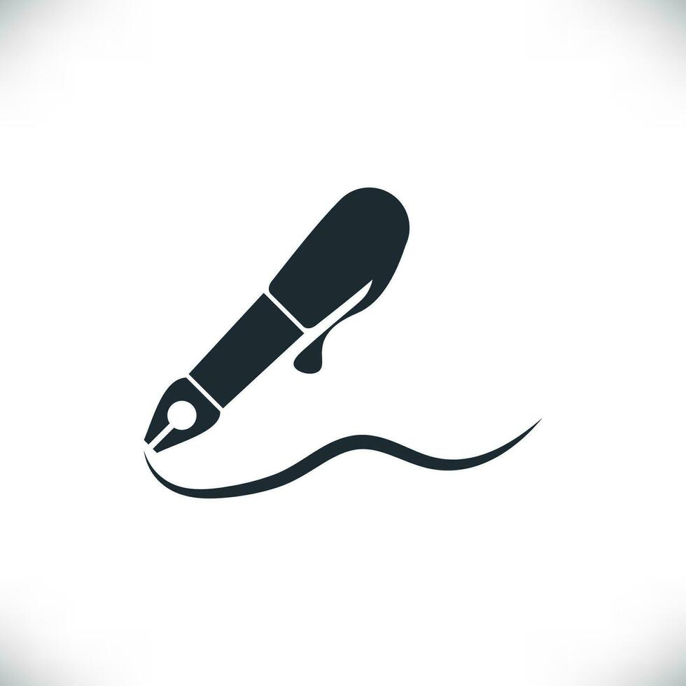 Pen and signature or written icon vector isolated on white background.