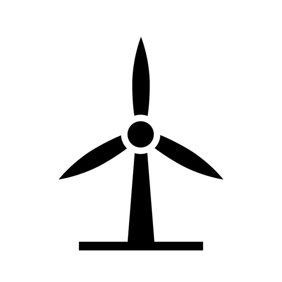 wind power Icon, turbine isolated on the white background vector