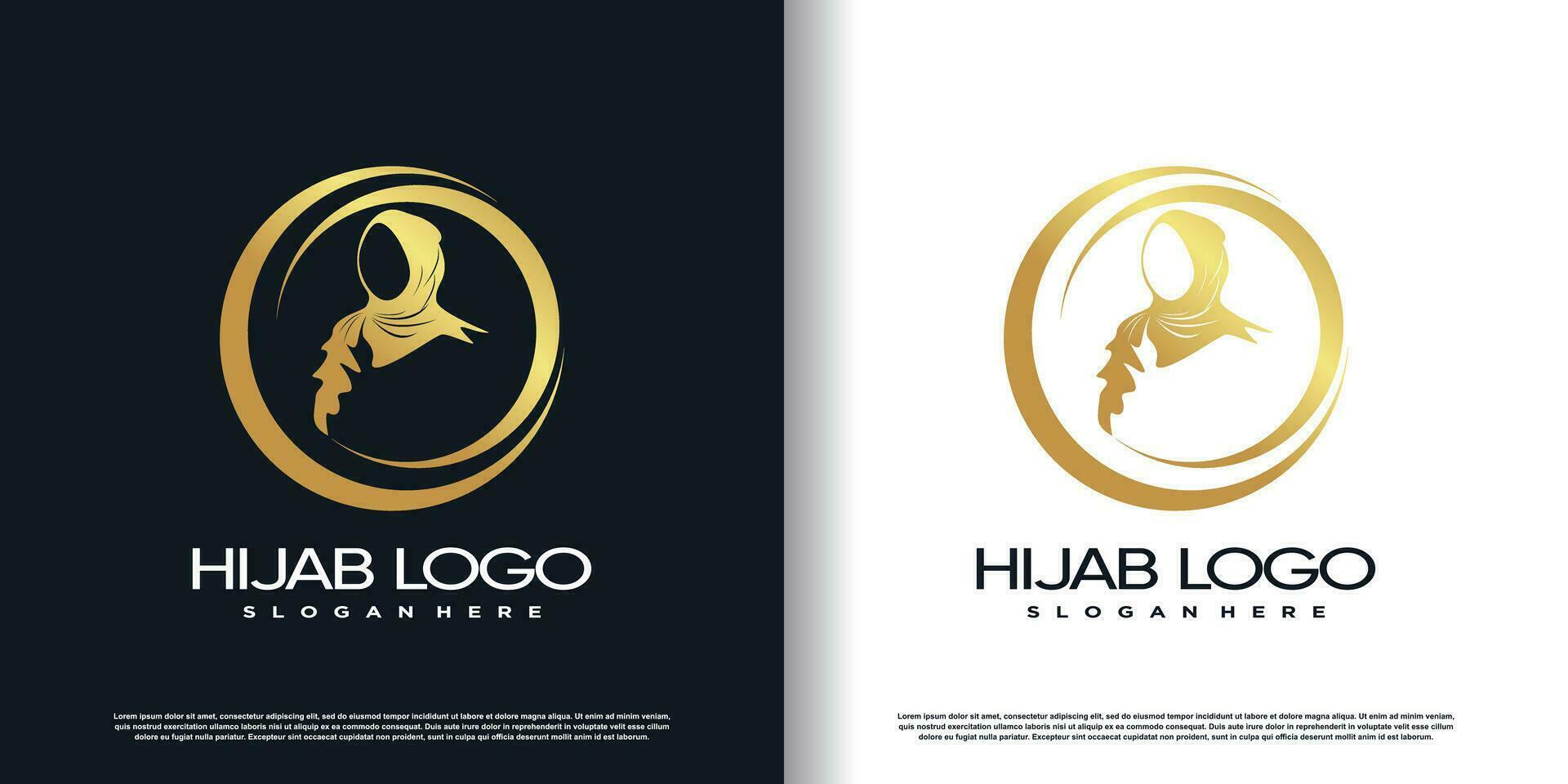 hijab logo with creative style concept premium vector