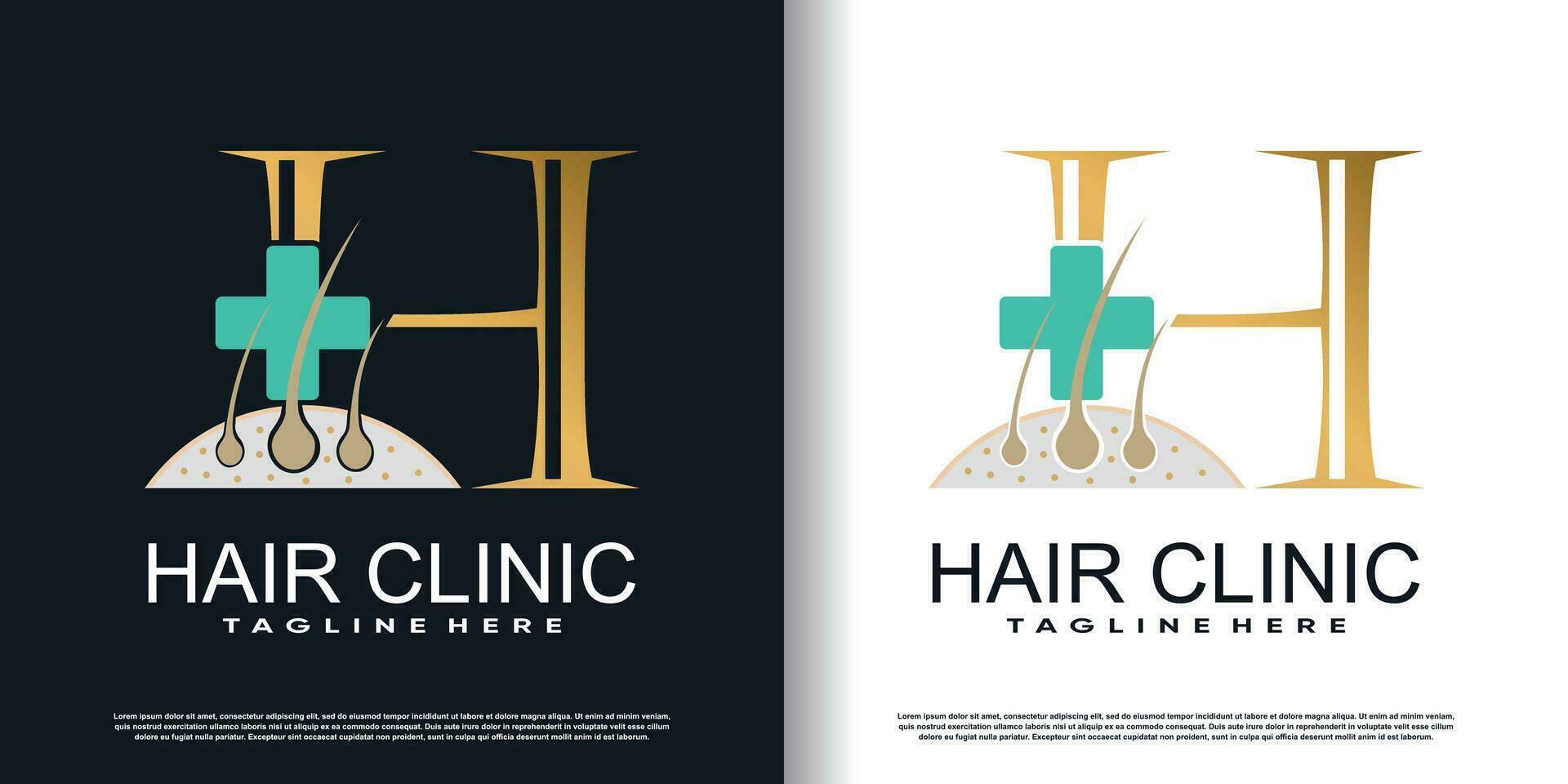 hair care logo icon with initial H and creative concept  premium vector