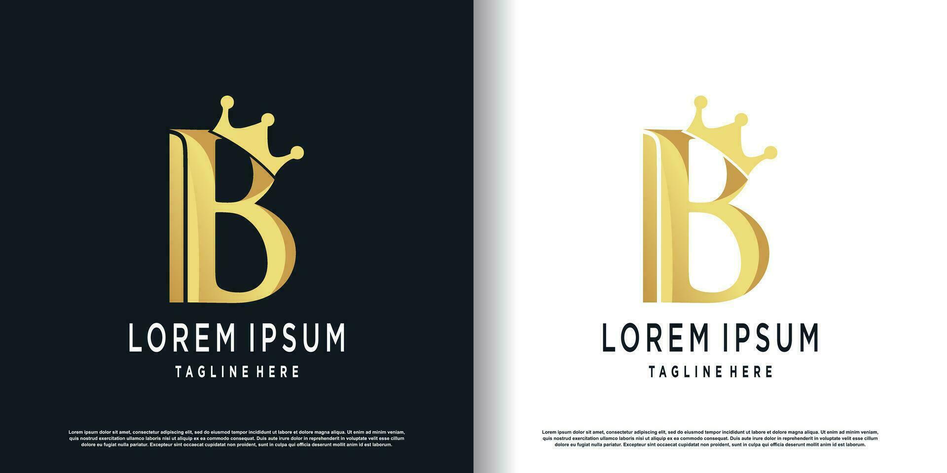 initial a logo design with crown element concept premium vector