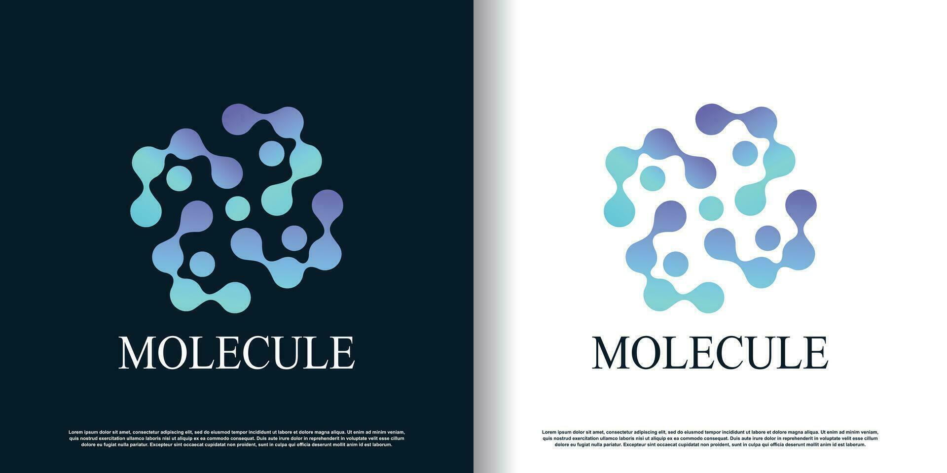 molecule logo design vector with modern creative unique style premium vector
