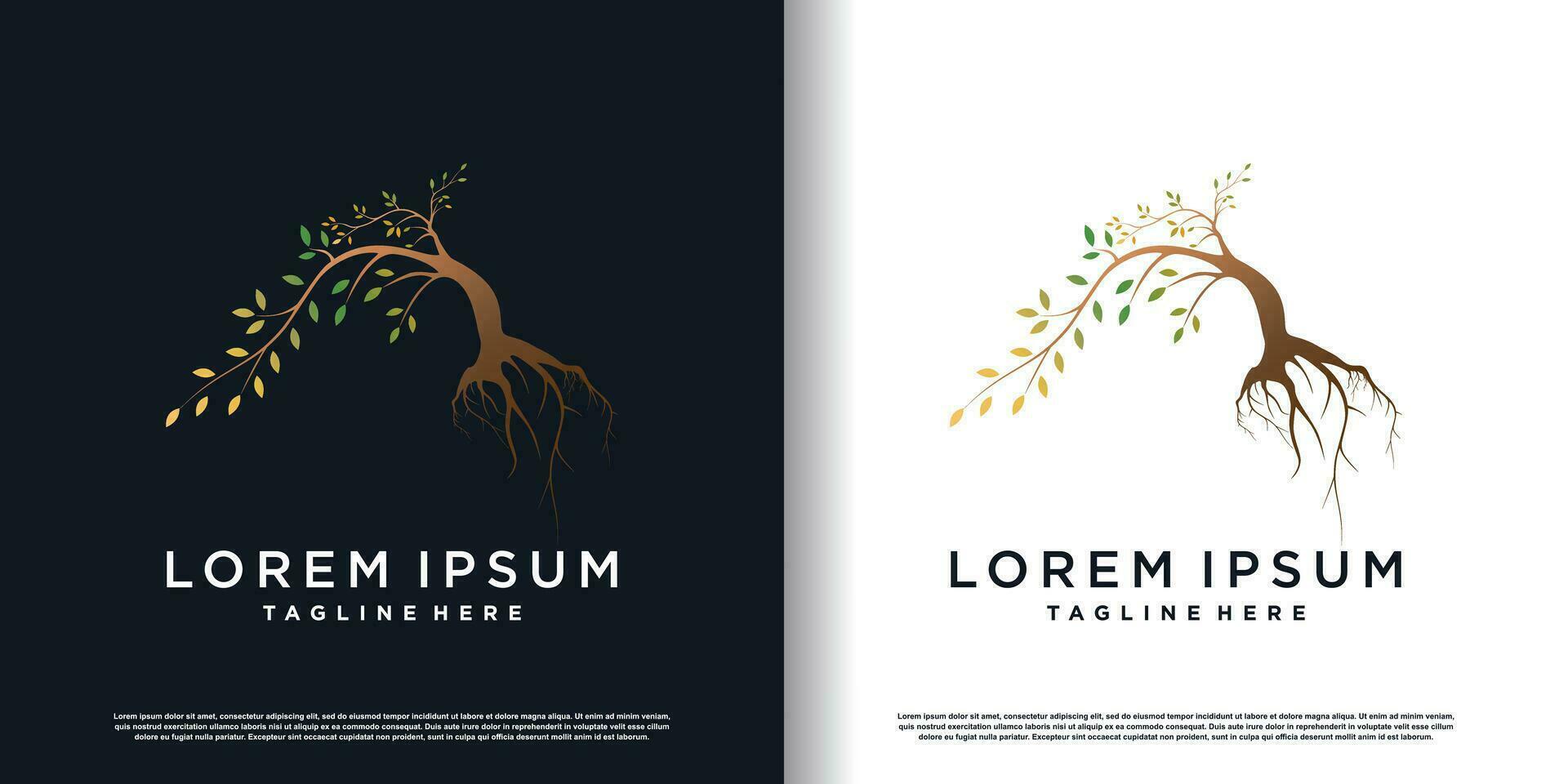 nature tree logo design with creative concept premium vector