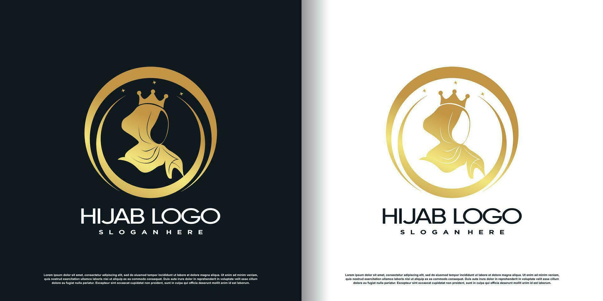 hijab logo with creative style concept premium vector