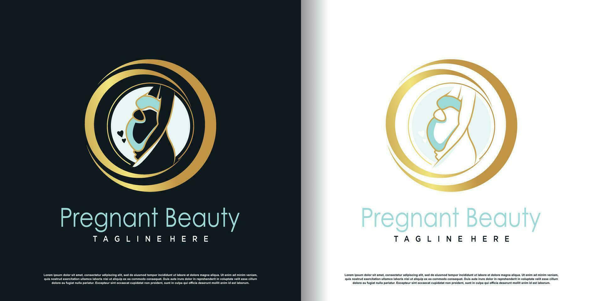 Pregnant logo design with creative concept premium vector