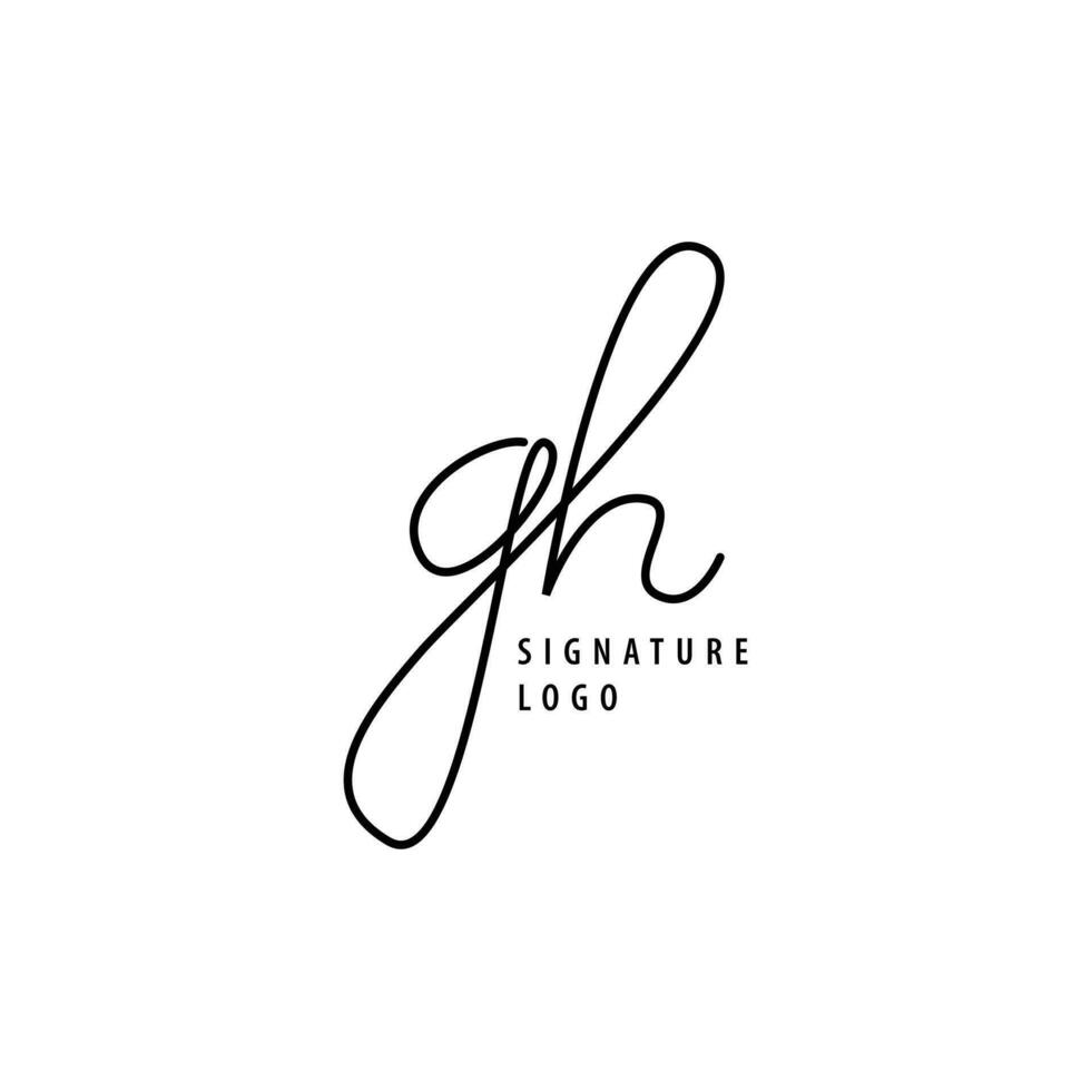 GH initial based vector logo. Handwriting and signature vector logo. Suitable for fashion, cosmetics, woman, company, wedding, invitation, and brand.