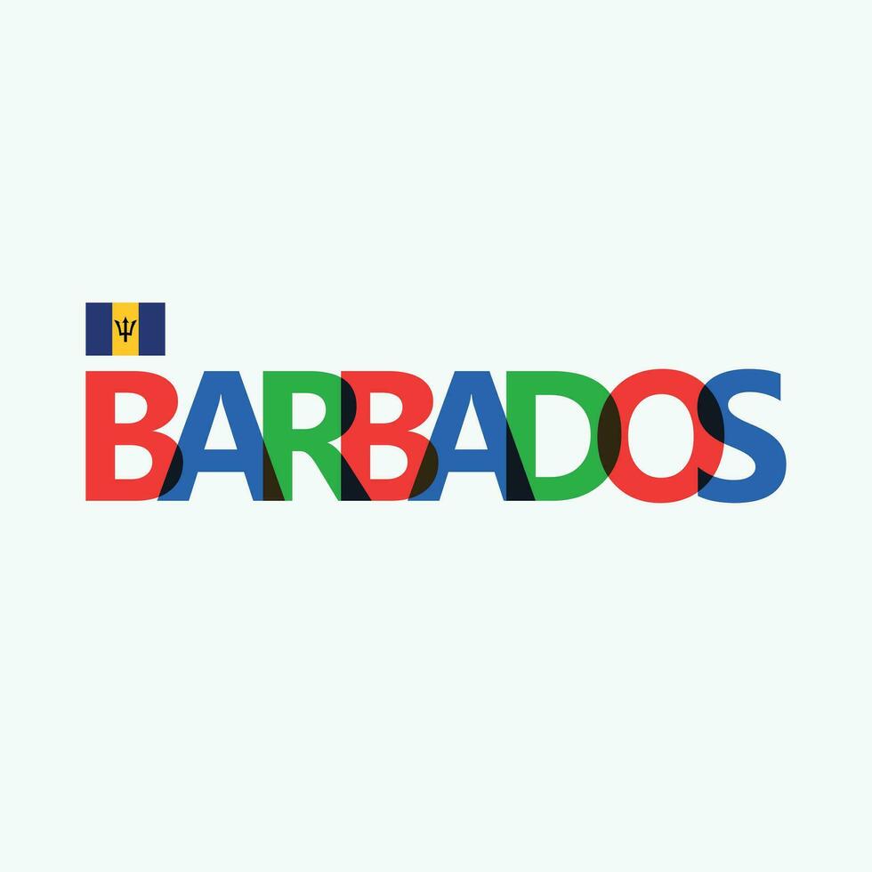 barbados vistoso tipografía con sus vectorizado nacional bandera. caribe país rgb tipografía. vector